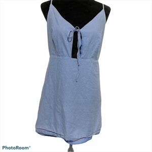 𝅺RE:NAMED tie up mini dress blue size large